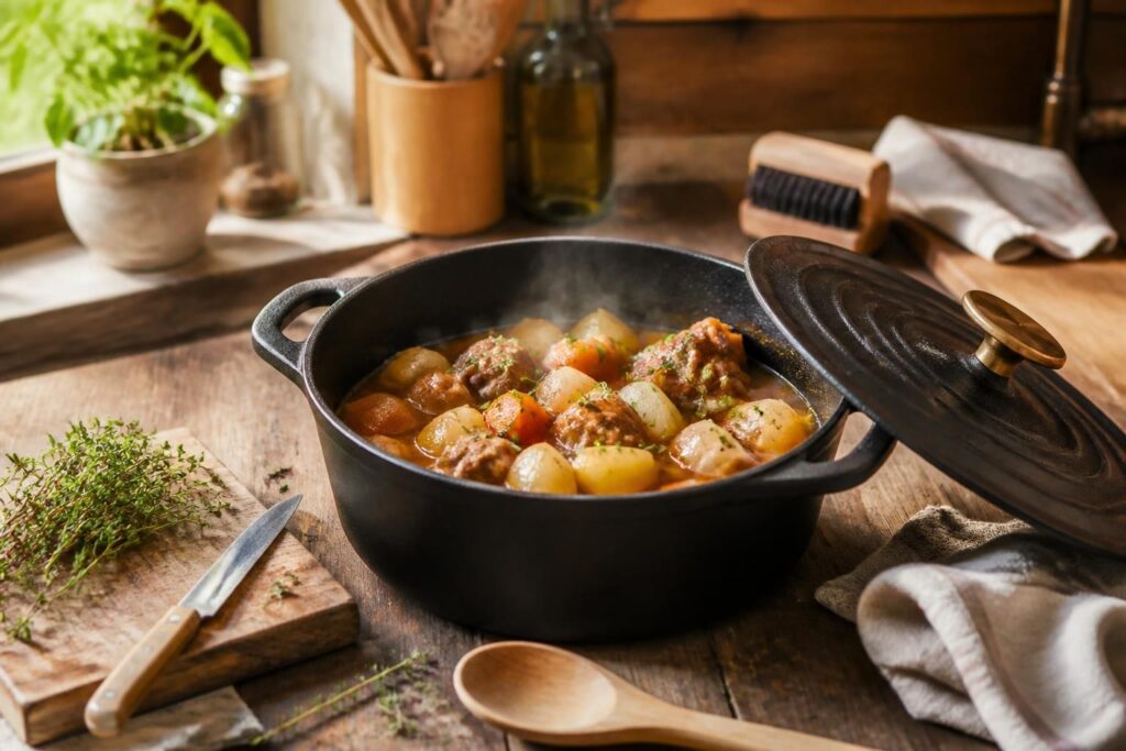 découvrez comment bien débuter la cuisine en cocotte en fonte et apprenez à l'entretenir pour préserver ses qualités et garantir des repas savoureux.