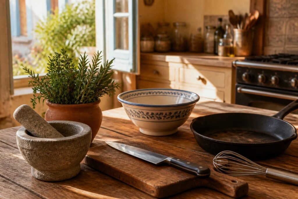 Les ustensiles de base pour cuisiner comme dans le Sud