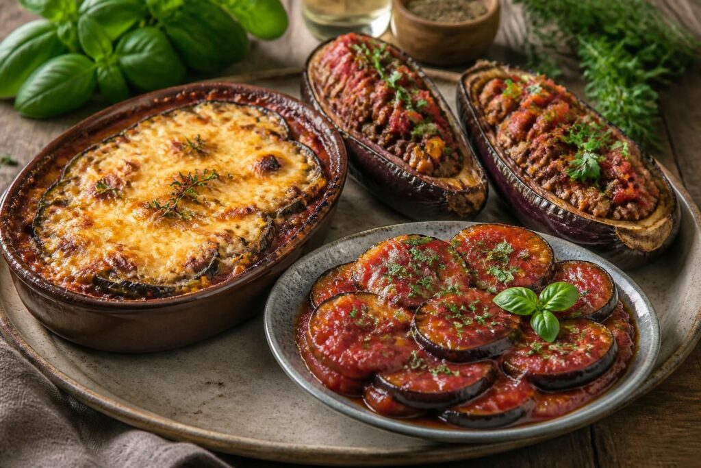 découvrez nos recettes d'aubergines au four : gratins savoureux, farcies gourmandes et plats fondants pour régaler toute la famille.