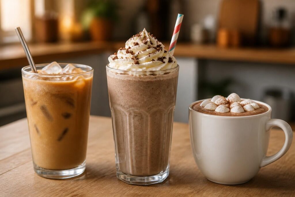 Café frappé, milkshake, chocolat chaud : boissons gourmandes maison