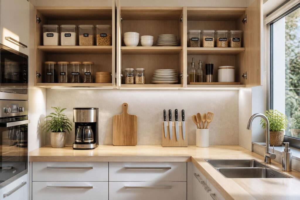 découvrez des astuces pratiques pour le rangement de cuisine et apprenez à organiser efficacement vos placards et plan de travail pour une cuisine fonctionnelle et bien ordonnée.