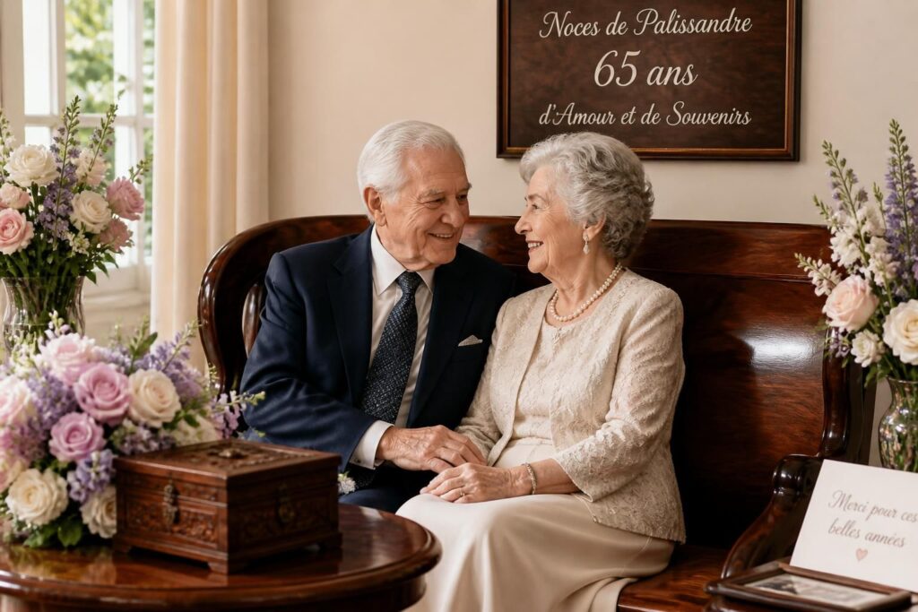 Noces de palissandre : signification et idées cadeaux pour 65 ans de mariage