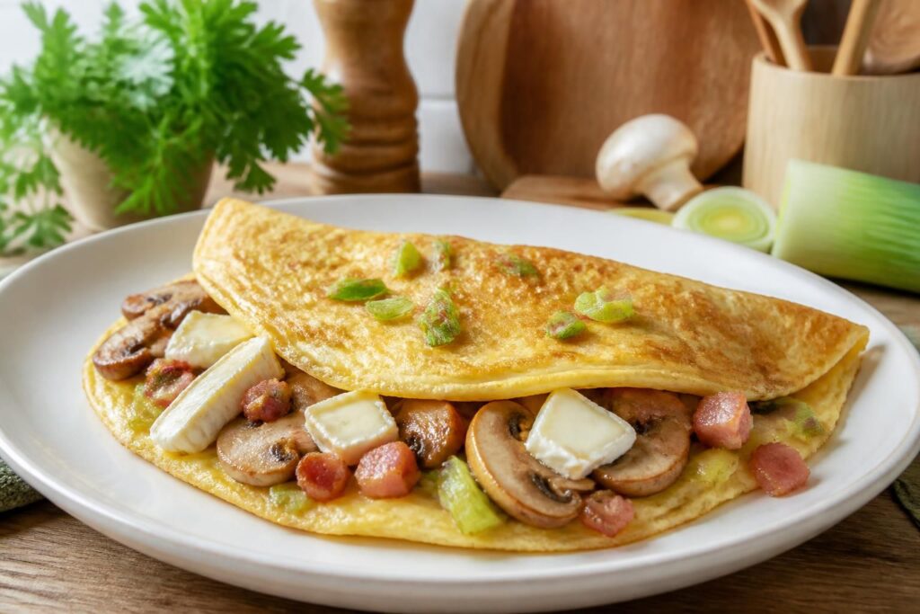 Omelette poireaux : recettes gourmandes avec lardons, champignons ou chèvre