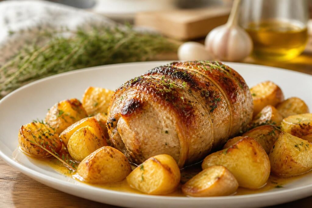 découvrez une délicieuse recette de paupiettes de porc au four accompagnées de pommes de terre fondantes, parfaite pour un repas savoureux et convivial.