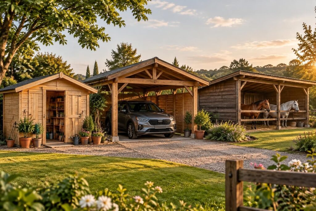 Bois pour abris de jardin, voiture ou chevaux : quel type choisir ?