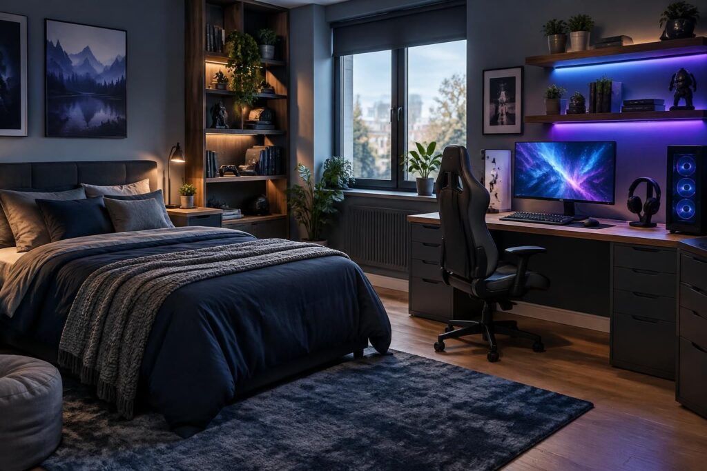Déco chambre ado garçon moderne et adaptée aux 14-17 ans gamers