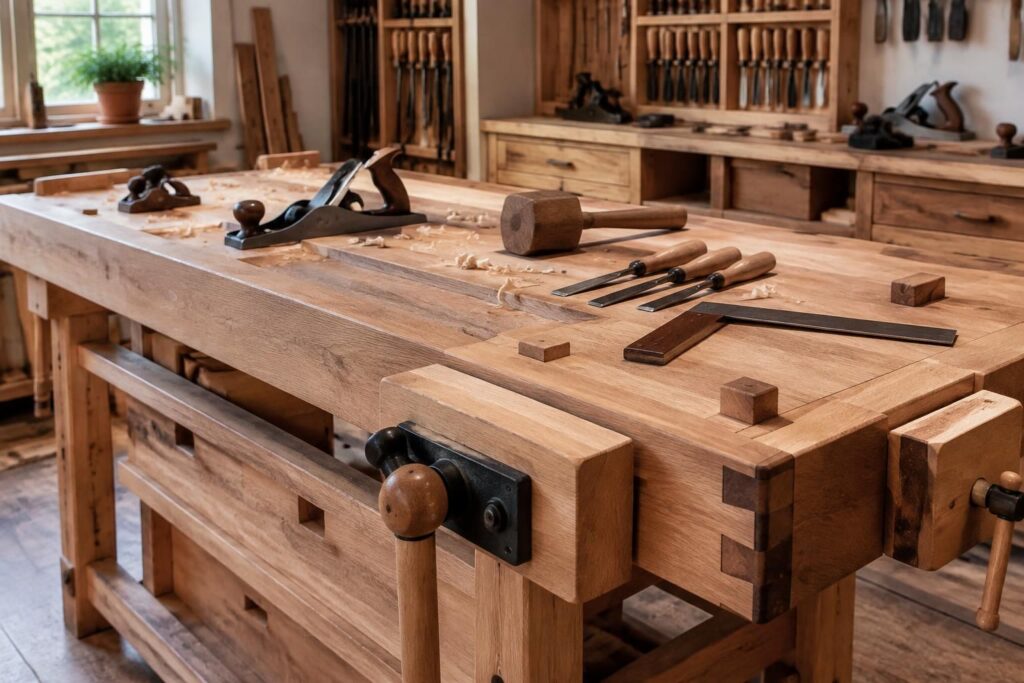Établi menuisier professionnel pour travail du bois de qualité